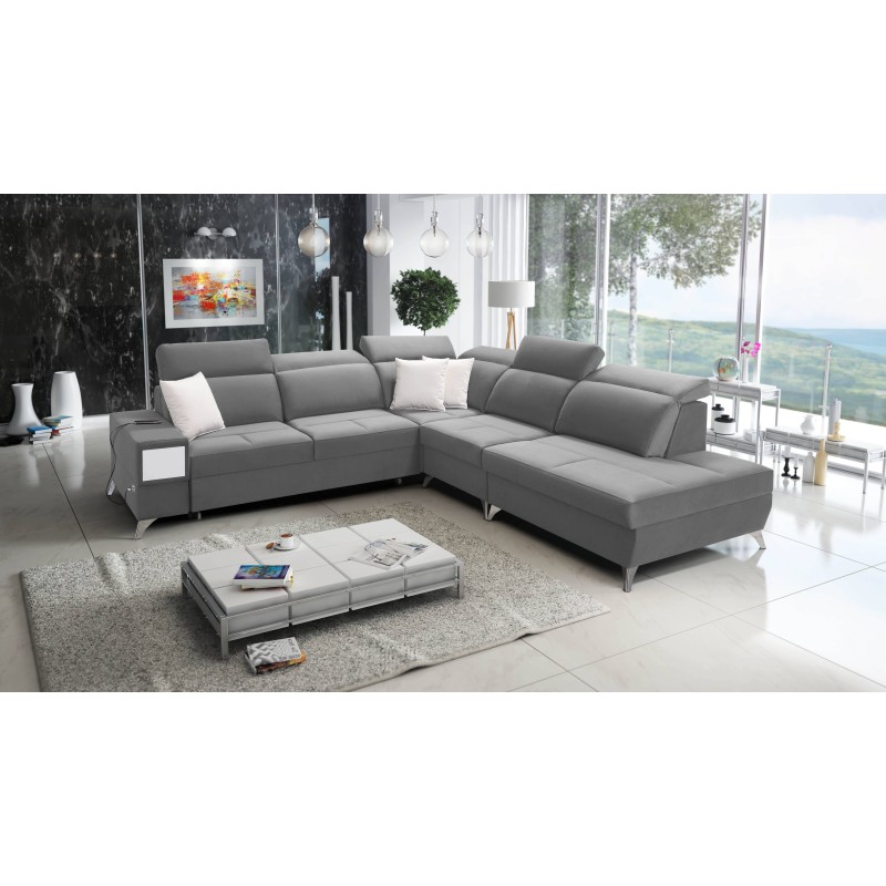 Porto IX Corner Sofa with Sleeping Function | Velvet | Water-Repellent, Casablanca 2314 | Adjustable Headrests | USB Port Porto IX Corner Sofa with Sleeping Function | Velvet | Water-Repellent, Casablanca 2314 | Adjustable Headrests | USB Port