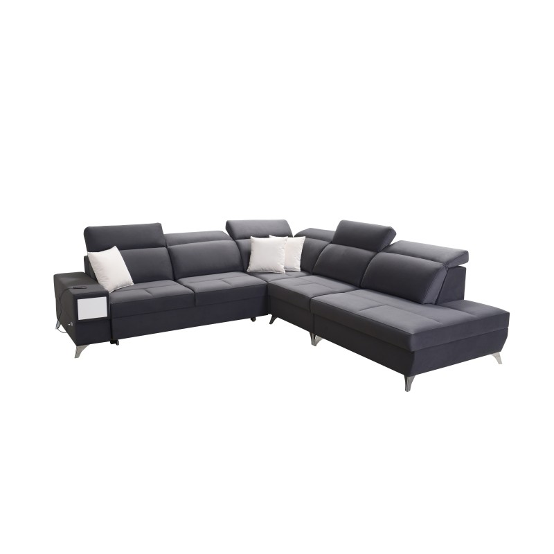 Porto IX Corner Sofa with Sleeping Function | Velvet | Water-Repellent, Casablanca 2314 | Adjustable Headrests | USB Port Porto IX Corner Sofa with Sleeping Function | Velvet | Water-Repellent, Casablanca 2314 | Adjustable Headrests | USB Port