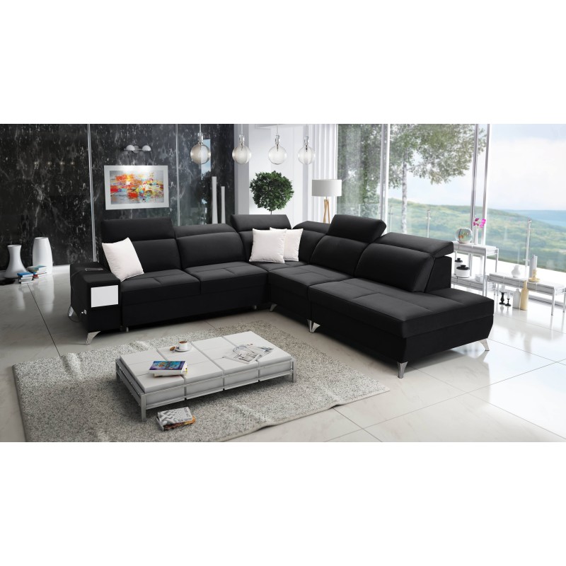 Porto IX Corner Sofa with Sleeping Function | Velvet | Water-Repellent, Casablanca 2316 | Adjustable Headrests | USB Port Porto IX Corner Sofa with Sleeping Function | Velvet | Water-Repellent, Casablanca 2316 | Adjustable Headrests | USB Port