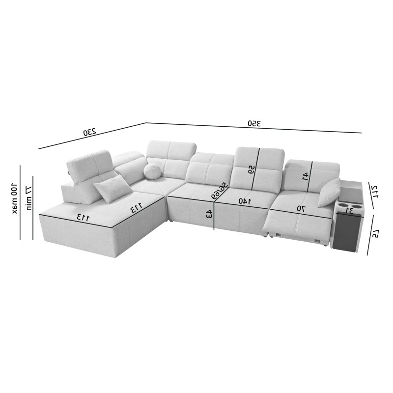 Elegant 'Milano XI Mix' Corner Sofa with Woven Fabric, Verita 75 Elegant 'Milano XI Mix' Corner Sofa with Woven Fabric, Verita 75