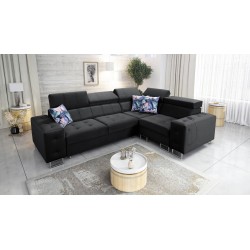 Narożnik Fusion II z funkcją spania w tkaninie Welur | Hydrofobowa, Magic Velvet 2219 | Idealny mebel do Twojego salonu