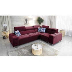 Narożnik Fusion II z funkcją spania w tkaninie Welur | Hydrofobowa, Magic Velvet 2229 | Idealny mebel do Twojego salonu
