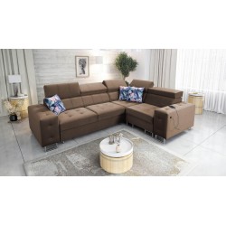 Narożnik Fusion II z funkcją spania w tkaninie Welur | Hydrofobowa, Magic Velvet 2299 | Idealny mebel do Twojego salonu