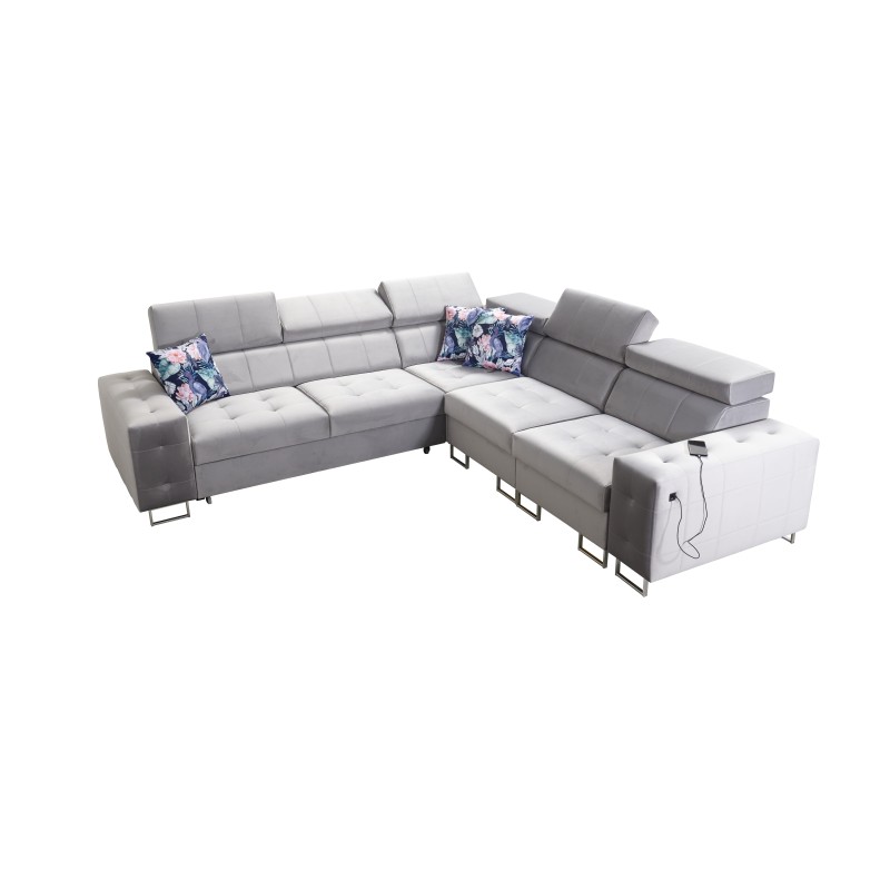 Fusion III corner sofa with quilted seat, sleeping function | [NAZWA SKLEPU]