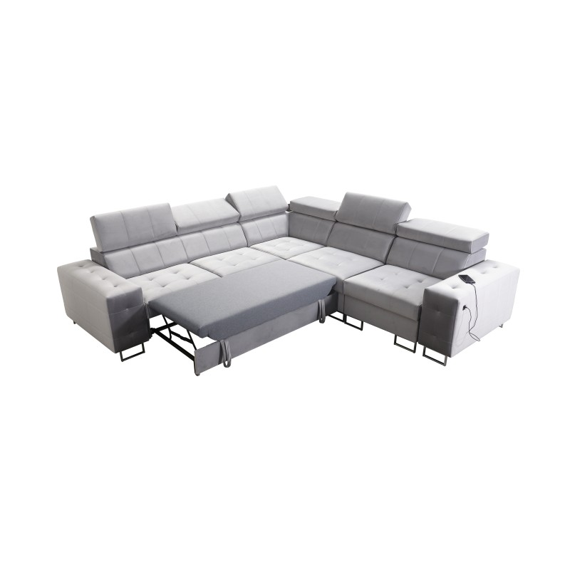 Fusion III corner sofa with quilted seat, sleeping function | [NAZWA SKLEPU]