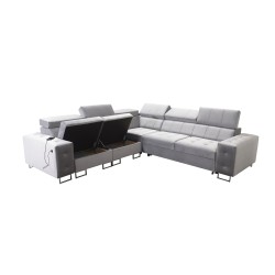 Fusion III corner sofa with quilted seat, sleeping function | [NAZWA SKLEPU]