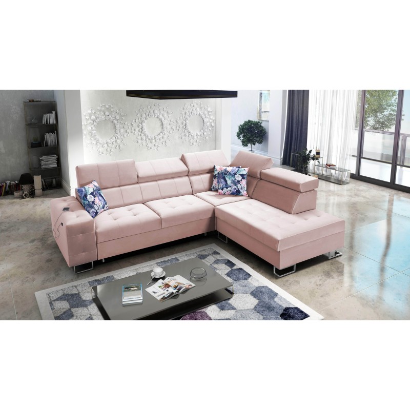 Esquina Fusion VII con función de cama y reposacabezas ajustables | [Twoja Firma]