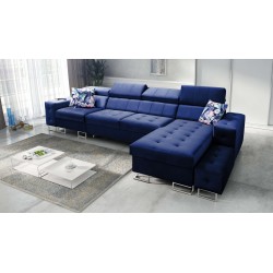 Ecksofa Fusion XI mit gestepptem Sitz | +Schlaffunktion | Samt | Hydrophob, Magic Velvet 2216