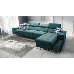Narożnik Fusion XI z pikowanym siedziskiem | +Funkcja Spania | Welur | Hydrofobowa, Magic Velvet 2221