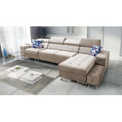 Narożnik Fusion XI z pikowanym siedziskiem | +Funkcja Spania | Welur | Hydrofobowa, Magic Velvet 2282