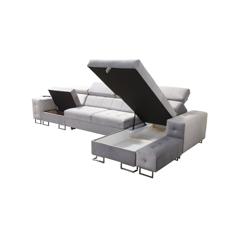 Fusion XI corner sofa with quilted seat | +Sleeping Function | Velvet | Hydrophobic, Magic Velvet 2264 Fusion XI corner sofa with quilted seat | +Sleeping Function | Velvet | Hydrophobic, Magic Velvet 2264