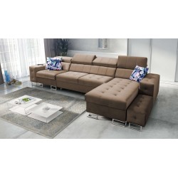 Fusion XI Ecksofa mit gestepptem Sitz | +Schlaffunktion | Samt | Hydrophob, Magic Velvet 2299