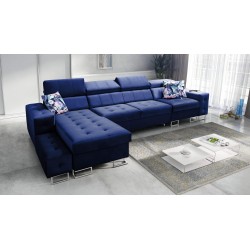 Narożnik Fusion XI z pikowanym siedziskiem | +Funkcja Spania | Welur | Hydrofobowa, Magic Velvet 2216
