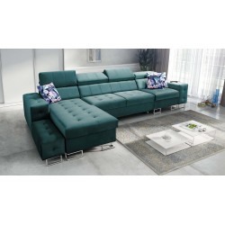 Narożnik Fusion XI z pikowanym siedziskiem | +Funkcja Spania | Welur | Hydrofobowa, Magic Velvet 2221