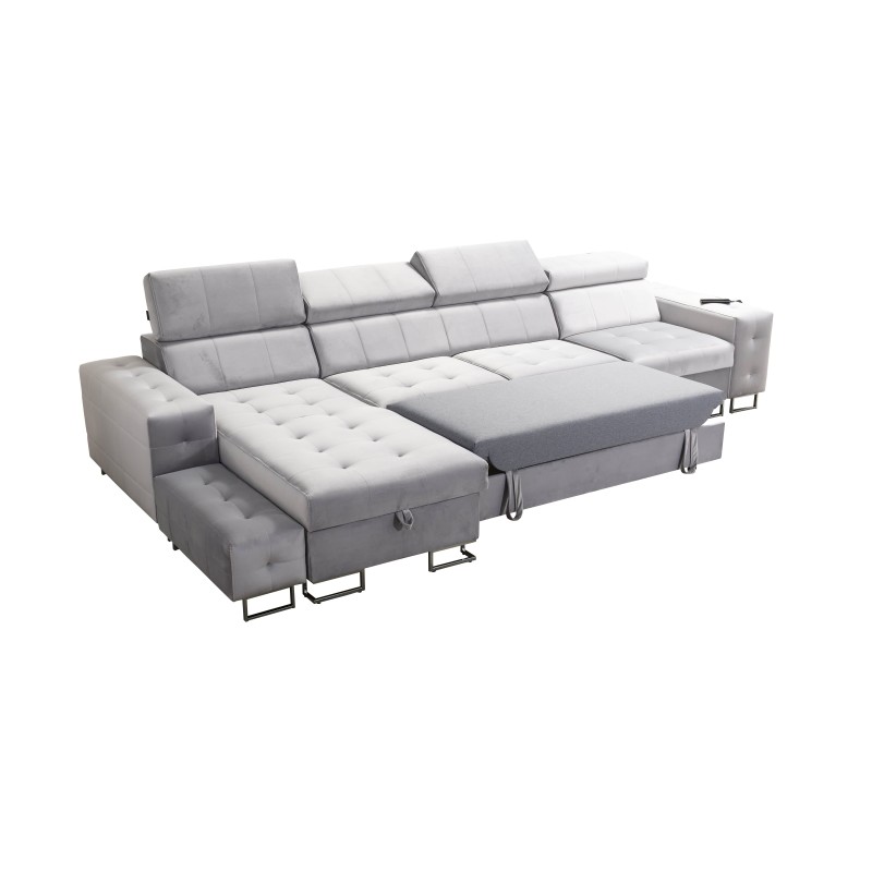 Fusion XI Corner Sofa with Quilted Seat | +Sleeping Function | Velvet | Hydrophobic, Magic Velvet 2221 Fusion XI Corner Sofa with Quilted Seat | +Sleeping Function | Velvet | Hydrophobic, Magic Velvet 2221