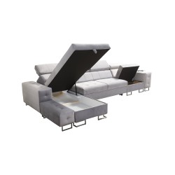 Fusion XI Corner Sofa with Quilted Seat | +Sleeping Function | Velvet | Hydrophobic, Magic Velvet 2221 Fusion XI Corner Sofa with Quilted Seat | +Sleeping Function | Velvet | Hydrophobic, Magic Velvet 2221