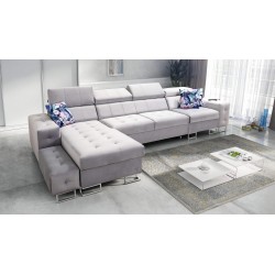 Fusion XI Corner Sofa with Quilted Seat | +Sleeping Function | Velvet | Hydrophobic, Magic Velvet 2221 Fusion XI Corner Sofa with Quilted Seat | +Sleeping Function | Velvet | Hydrophobic, Magic Velvet 2221
