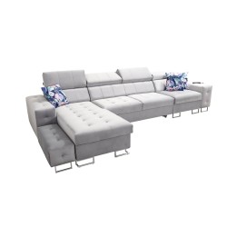 Fusion XI Corner Sofa with Quilted Seat | +Sleeping Function | Velvet | Hydrophobic, Magic Velvet 2221 Fusion XI Corner Sofa with Quilted Seat | +Sleeping Function | Velvet | Hydrophobic, Magic Velvet 2221