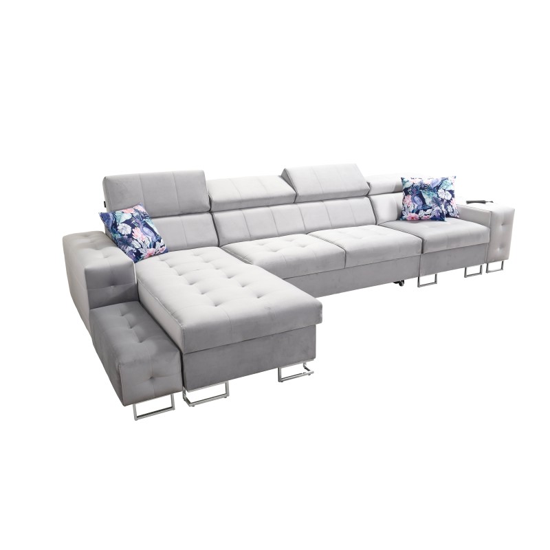 Fusion XI Corner Sofa with Quilted Seat | +Sleeping Function | Velvet | Hydrophobic, Magic Velvet 2221 Fusion XI Corner Sofa with Quilted Seat | +Sleeping Function | Velvet | Hydrophobic, Magic Velvet 2221
