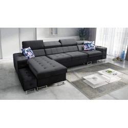Narożnik Fusion XI z pikowanym siedziskiem | +Funkcja Spania | Welur | Hydrofobowa, Magic Velvet 2219