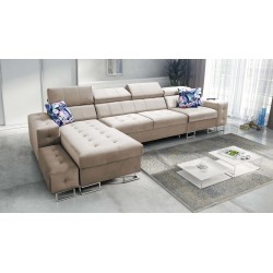 Narożnik Fusion XI z pikowanym siedziskiem | +Funkcja Spania | Welur | Hydrofobowa, Magic Velvet 2282