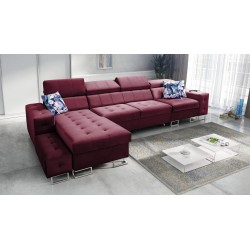 Narożnik Fusion XI z pikowanym siedziskiem | +Funkcja Spania | Welur | Hydrofobowa, Magic Velvet 2229