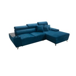 Luna I Maxi Corner Sofa in Plush, Kronos 9, with Sleeping Function and Bar - Modern Comfort Luna I Maxi Corner Sofa in Plush, Kronos 9, with Sleeping Function and Bar - Modern Comfort