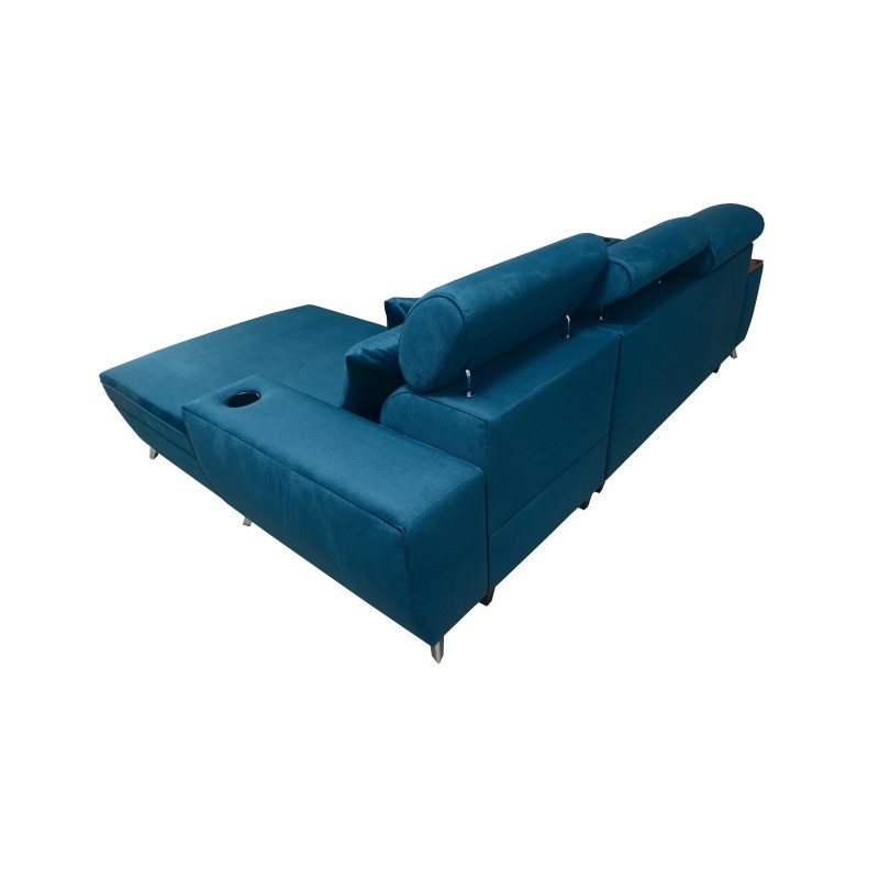 Luna I Maxi Corner Sofa in Plush, Kronos 9, with Sleeping Function and Bar - Modern Comfort Luna I Maxi Corner Sofa in Plush, Kronos 9, with Sleeping Function and Bar - Modern Comfort