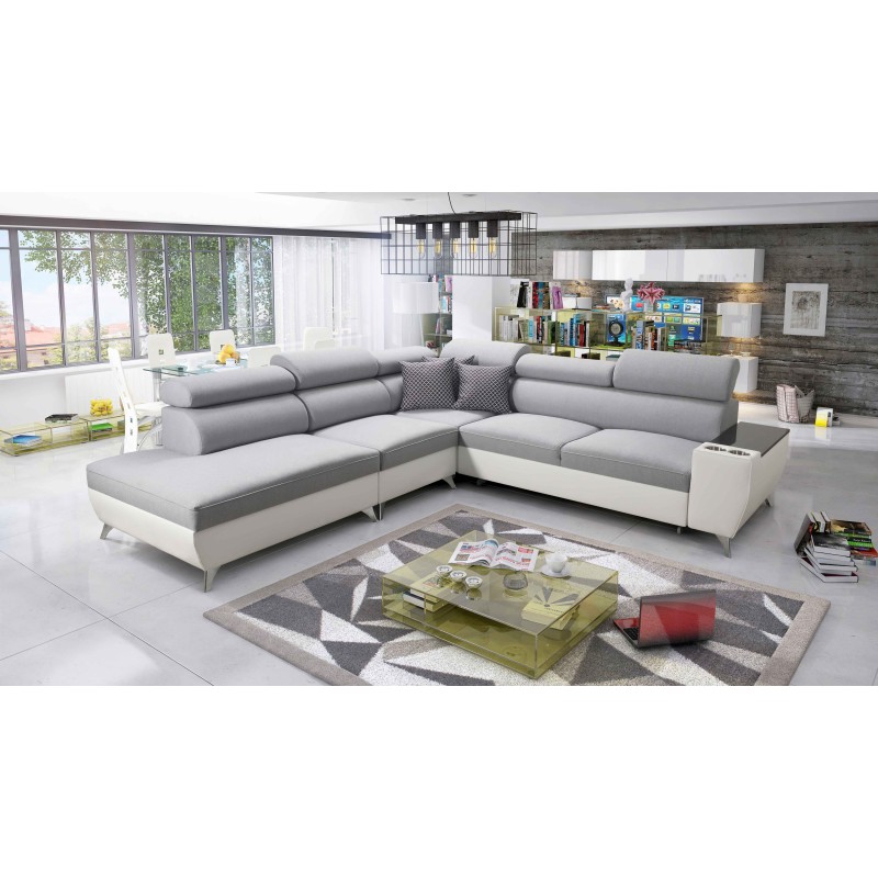 Luna IX corner sofa with sleeping function and bar - Your place for comfort and relaxation