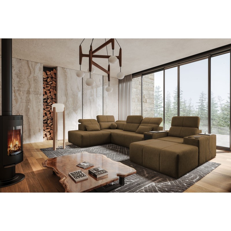 U-shaped corner sofa Milano V with sleeping function – the perfect combination of elegance and functionality