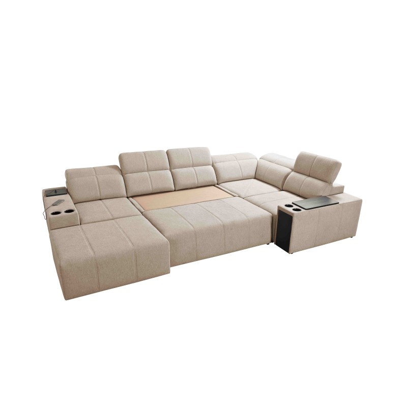 Sofá en forma de U Milano IV con función de cama Plecionka, Verita 76 | Cómodo y funcional Sofá en forma de U Milano IV con función de cama Plecionka, Verita 76 | Cómodo y funcional