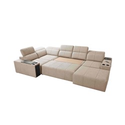 U-shaped Milano IV corner sofa with a sleeping function, Plecionka, Verita 28 | Comfortable and functional