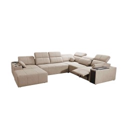 Ecksofa U Milano VIII Mix mit Schlaffunktion und Relax | Webstoff, Verita 54