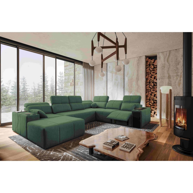 Ecksofa U Milano VIII Mix mit Schlaffunktion und Relaxfunktion | Strukturstoff, Verita 75 Ecksofa U Milano VIII Mix mit Schlaffunktion und Relaxfunktion | Strukturstoff, Verita 75