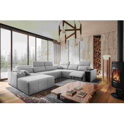 Milano VIII Mix U-shaped Sofa with Sleeping and Relaxation Function | Woven Fabric, Verita 80