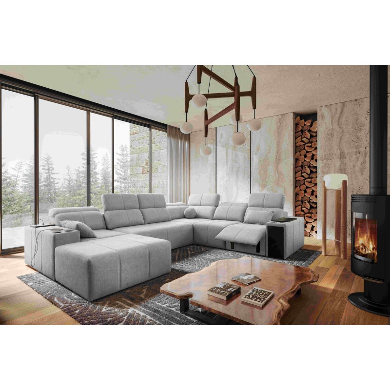 Narożnik U Milano VIII Mix z funkcją spania i relax | Plecionka, Verita 80 Narożnik U Milano VIII Mix z funkcją spania i relax | Plecionka, Verita 80