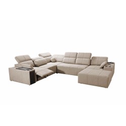 Milano VIII Mix U-Shaped Sofa with Sleeping and Relaxation Function | Woven Fabric, Verita 39