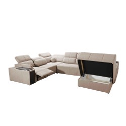 Milano VIII Mix Corner Sofa with Sleeping and Relax Function | Woven Fabric, Verita 75