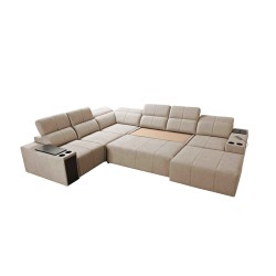 Ecksofa U Milano VIII Mix mit Schlaffunktion und Relaxfunktion | Strukturstoff, Verita 75