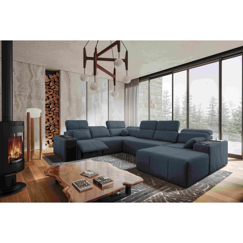 Esquinero U Milano VIII Mix con función de cama y relax | Tejido, Verita 76 Esquinero U Milano VIII Mix con función de cama y relax | Tejido, Verita 76