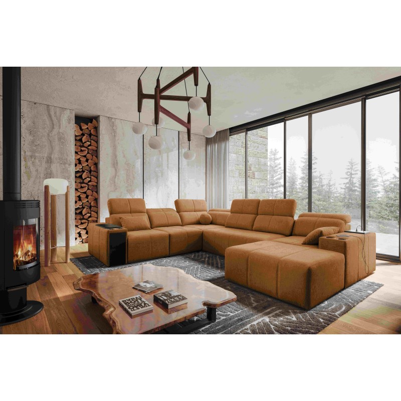 U-shaped Milano VIII corner sofa with sleeping function - comfort and style in one | [Your Company Name]