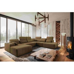 Sofá en forma de U Milano X con función de cama: el mueble ideal para aquellos que valoran la comodidad y el estilo.