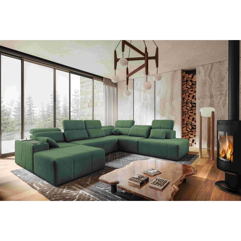 Sofá en forma de U Milano X con función de cama: el mueble ideal para aquellos que valoran la comodidad y el estilo. Sofá en forma de U Milano X con función de cama: el mueble ideal para aquellos que valoran la comodidad y el estilo.