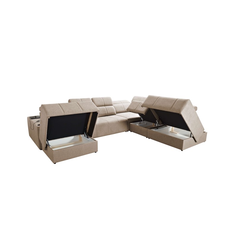 Sofá en forma de U Milano X con función de cama: el mueble ideal para aquellos que valoran la comodidad y el estilo. Sofá en forma de U Milano X con función de cama: el mueble ideal para aquellos que valoran la comodidad y el estilo.