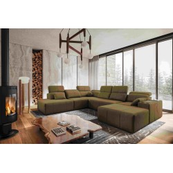 Sofá en forma de U Milano X con función de cama: el mueble ideal para aquellos que valoran la comodidad y el estilo.