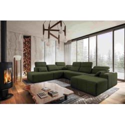 Sofá en forma de U Milano X con función de cama: el mueble ideal para aquellos que valoran la comodidad y el estilo.