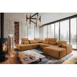 Sofá en forma de U Milano X con función de cama: el mueble ideal para aquellos que valoran la comodidad y el estilo.