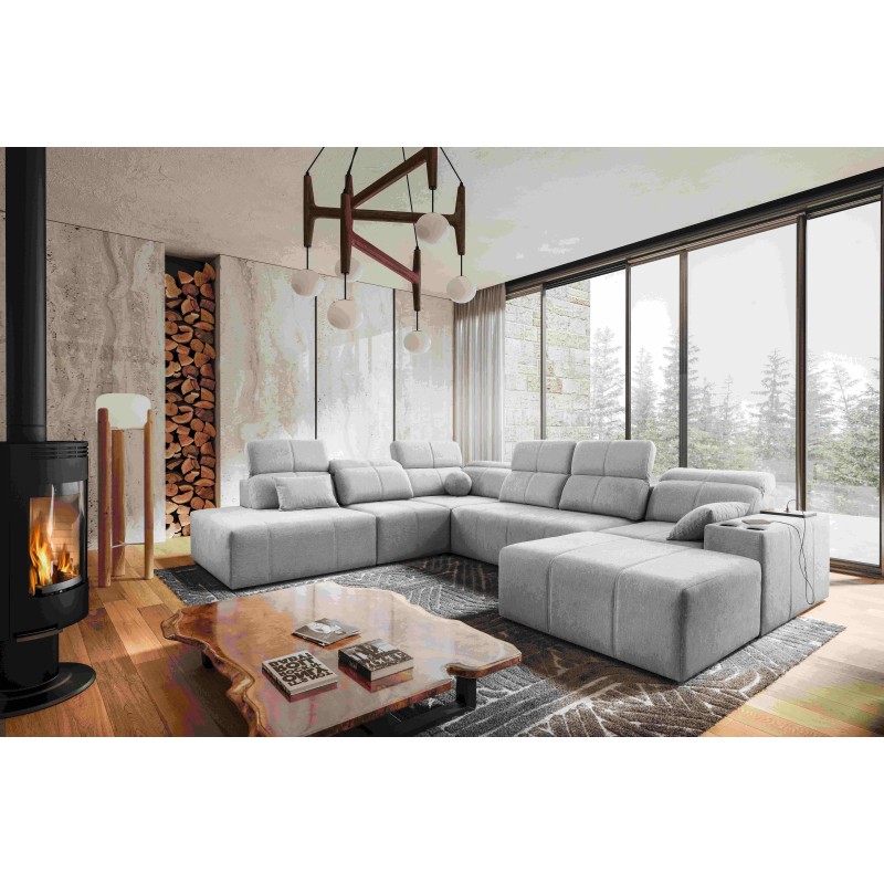 Sofá en forma de U Milano X con función de cama: el mueble ideal para aquellos que valoran la comodidad y el estilo.