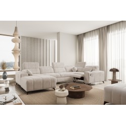 U-förmiges Ecksofa Ballagio IV Mix mit Schlaf- und Relaxfunktion - Flechtwerk, Spring 1108