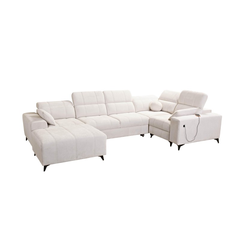 U-förmiges Ecksofa Ballagio IV Mix mit Schlaf- und Relaxfunktion - Flechtwerk, Spring 1108 U-förmiges Ecksofa Ballagio IV Mix mit Schlaf- und Relaxfunktion - Flechtwerk, Spring 1108